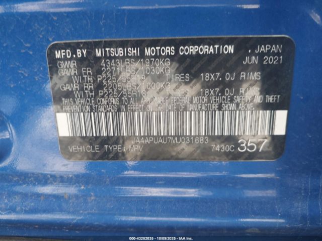 2021 MITSUBISHI OUTLANDER SPORT JA4APUAU7MU031683 Photo 8