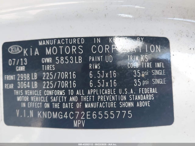 KIA Sedona 2014 KNDMG4C72E6555775 Image 9