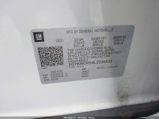 2020 CADILLAC XT5 1GYKNCRS4LZ236533 Photo 8