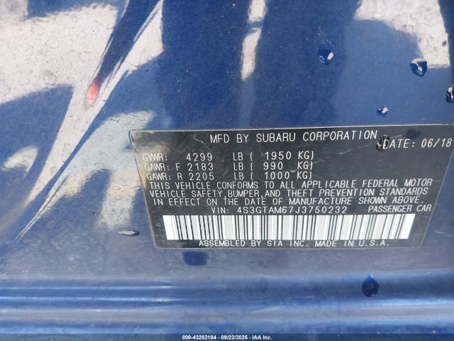 Subaru 2018 2018 4S3GTAM67J3750232 Image 9