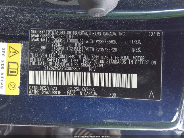 Lexus RX 2016 2T2BZMCA2GC002807 Image 9
