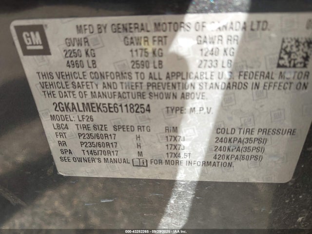 Продажа на аукционе авто 2014 Gmc Terrain Sle-1, vin: 2GKALMEK5E6118254, номер лота: 43282265