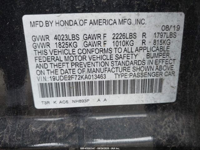 2019 ACURA ILX 19UDE2F72KA013463 Photo 8