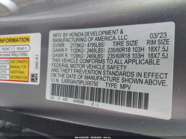 2023 HONDA CR-V 5J6RS4H79PL006750 Photo 8