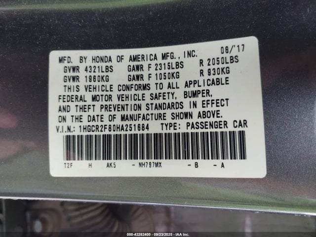 1HGCR2F80HA251684 Honda k24w1