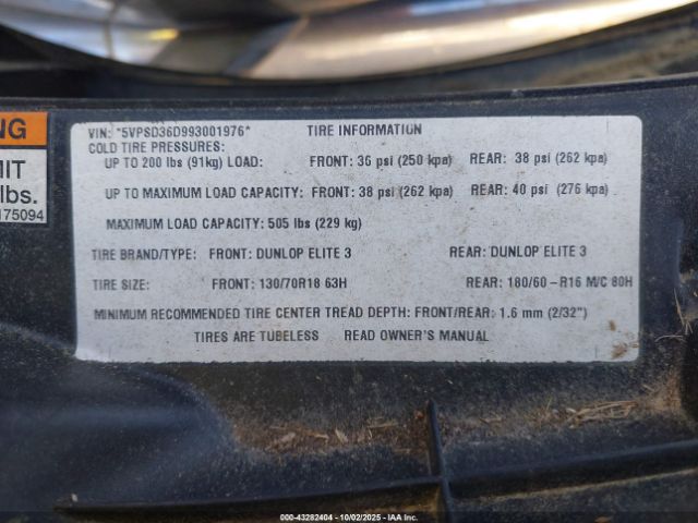 2009 VICTORY MOTORCYCLES VISION 5VPSD36D993001976 Photo 9