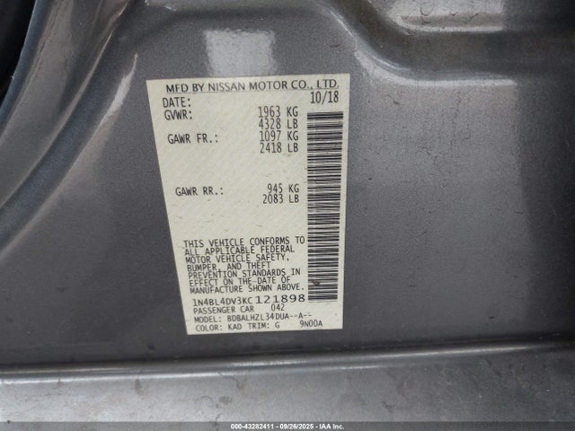 1N4BL4DV3KC121898 Nissan 2019