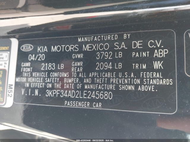 2020 KIA FORTE 3KPF34AD2LE245680 Photo 8