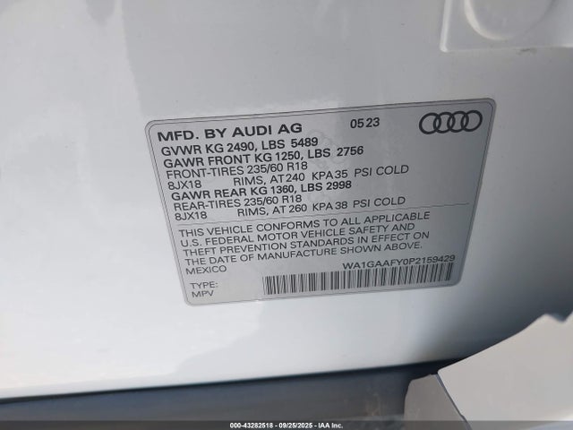 2023 AUDI Q5 WA1GAAFY0P2159429 Photo 8