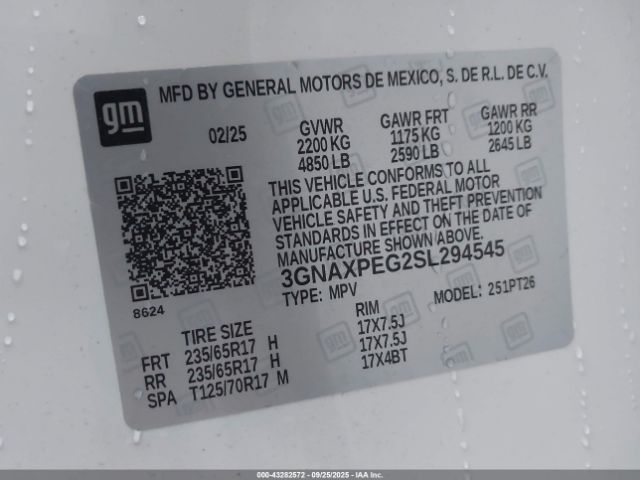 2025 CHEVROLET EQUINOX 3GNAXPEG2SL294545 Photo 8