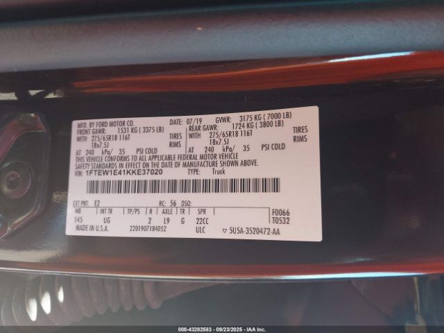 2019 FORD F-150 1FTEW1E41KKE37020 Photo 8