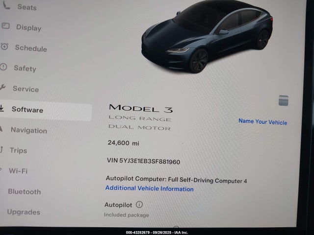 2025 TESLA MODEL 3 5YJ3E1EB3SF881960 Photo 6