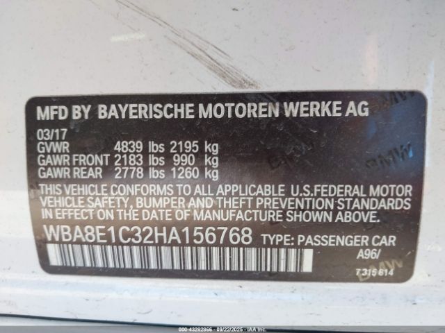 2017 BMW 330E WBA8E1C32HA156768 Photo 8
