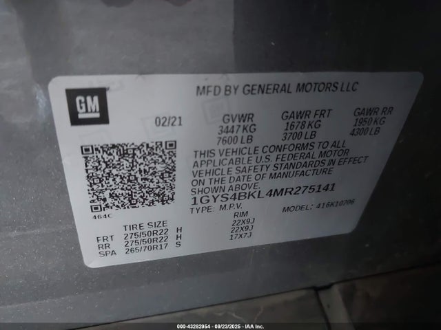 2021 CADILLAC ESCALADE 1GYS4BKL4MR275141 Photo 8