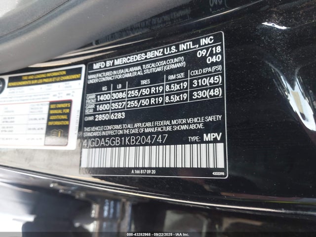 4JGDA5GB1KB204747 Mercedes-Benz Gle 400 4matic
