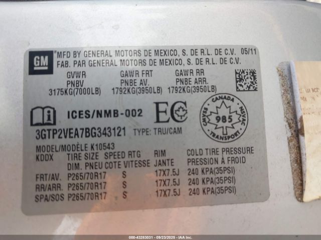 2011 GMC SIERRA 1500 3GTP2VEA7BG343121 Photo 8