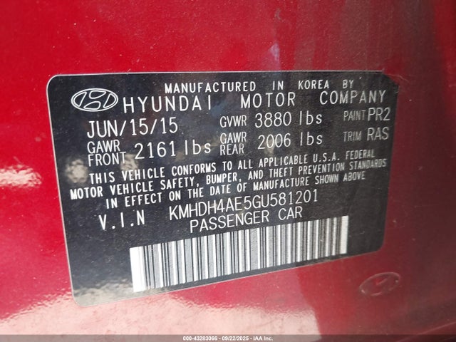 Hyundai dohc mpi nu 2016 KMHDH4AE5GU581201 Image 9
