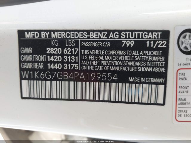 2023 MERCEDES-BENZ S 580 W1K6G7GB4PA199554 Photo 8