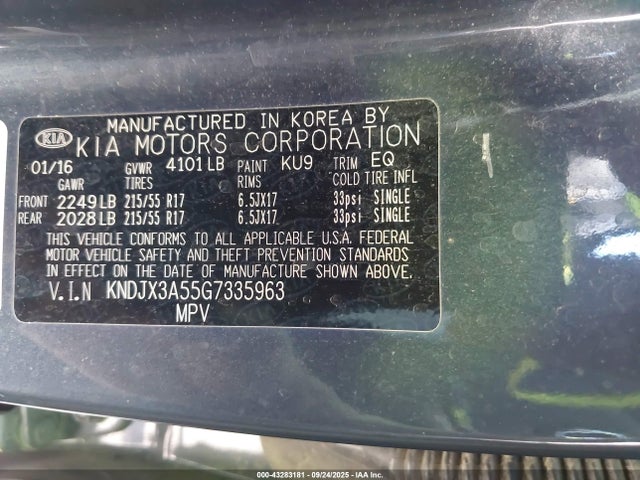 KNDJX3A55G7335963 KIA dohc gdi nu