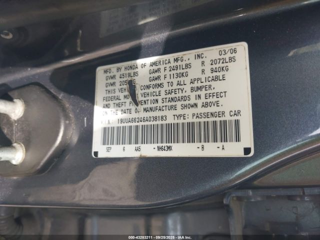 2006 ACURA TL 19UUA66246A038183 Photo 8