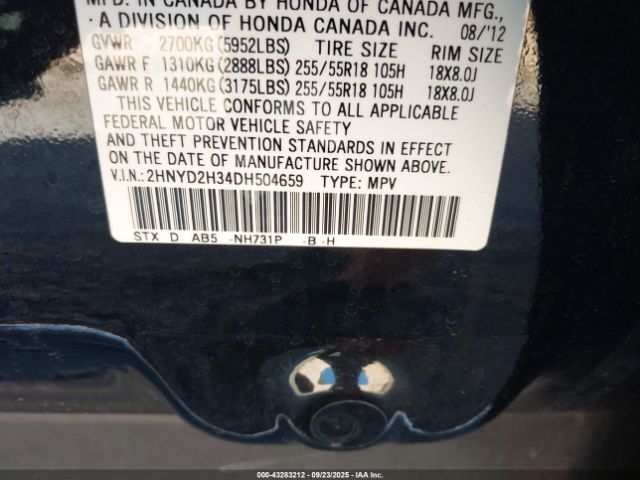 2013 ACURA MDX 2HNYD2H34DH504659 Photo 8