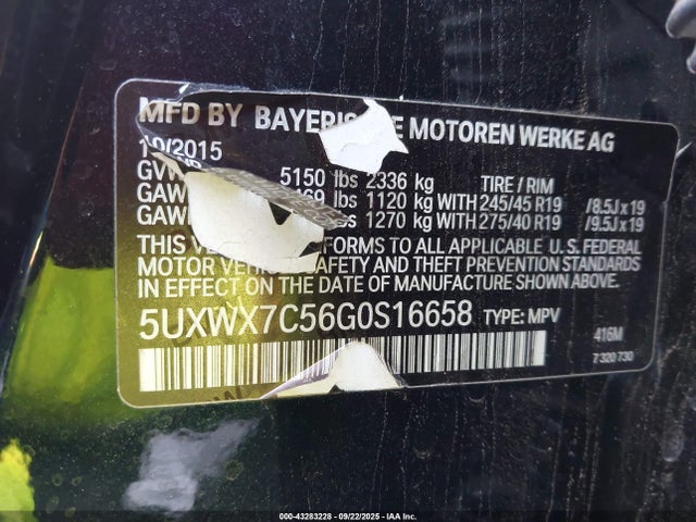5UXWX7C56G0S16658 BMW 2016