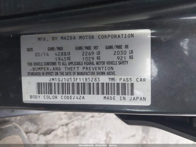 JM1GJ1U53F1185283 Mazda MAZDA6