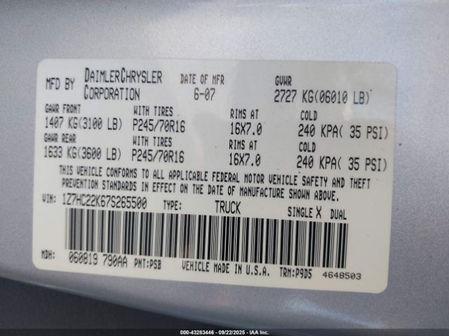 2007 MITSUBISHI RAIDER 1Z7HC22K67S265500 Photo 8