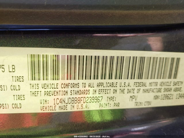 Jeep Compass 2015 1C4NJDBB8FD239967 Image 9