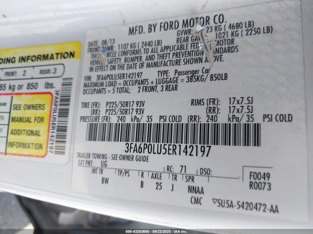 Ford 2014 2014 3FA6P0LU5ER142197 Image 9