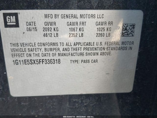 2015 CHEVROLET MALIBU 1G11E5SX5FF336318 Photo 8