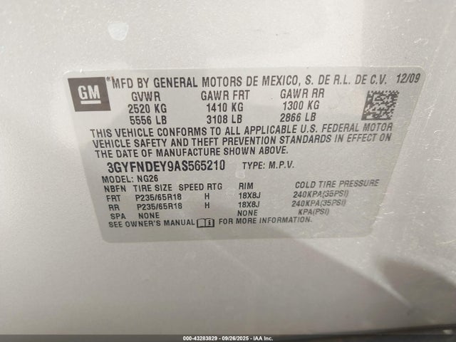 2010 CADILLAC SRX 3GYFNDEY9AS565210 Photo 8