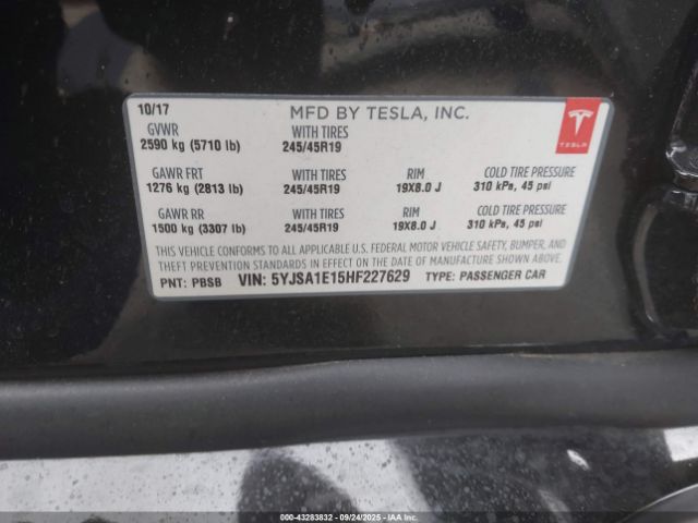 2017 TESLA MODEL S 5YJSA1E15HF227629 Photo 8