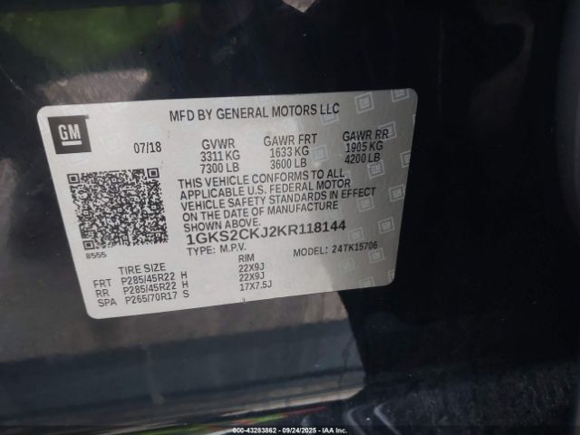 2019 GMC YUKON 1GKS2CKJ2KR118144 Photo 8