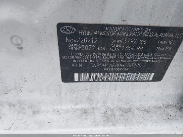 2013 HYUNDAI ELANTRA 5NPDH4AE8DH258786 Photo 8