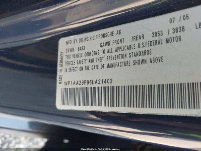 2006 PORSCHE CAYENNE WP1AA29P96LA21402 Photo 8