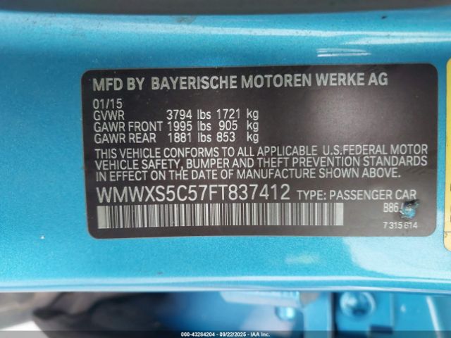 2015 MINI HARDTOP WMWXS5C57FT837412 Photo 8