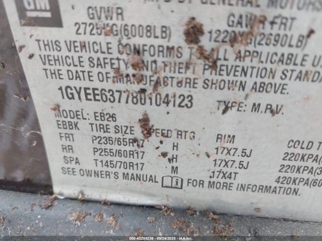 2008 CADILLAC SRX 1GYEE637780104123 Photo 8