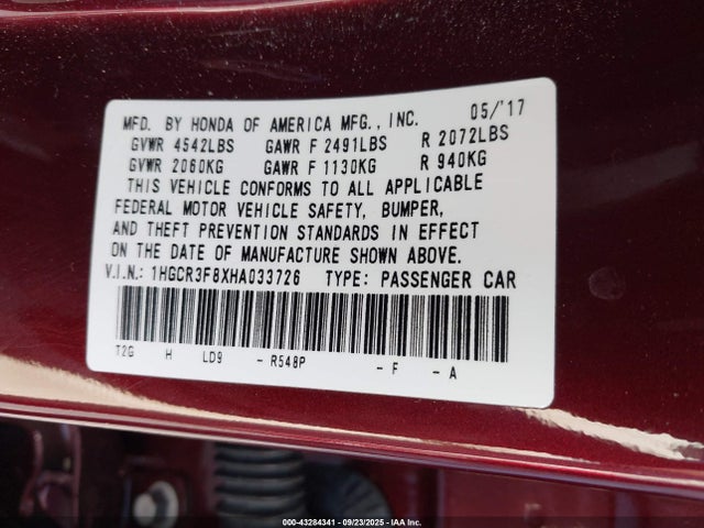 1HGCR3F8XHA033726 Honda j35y1