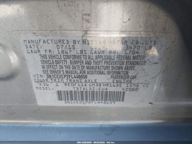 Nissan 2015 2015 3N1CE2CP2FL448659 Image 9