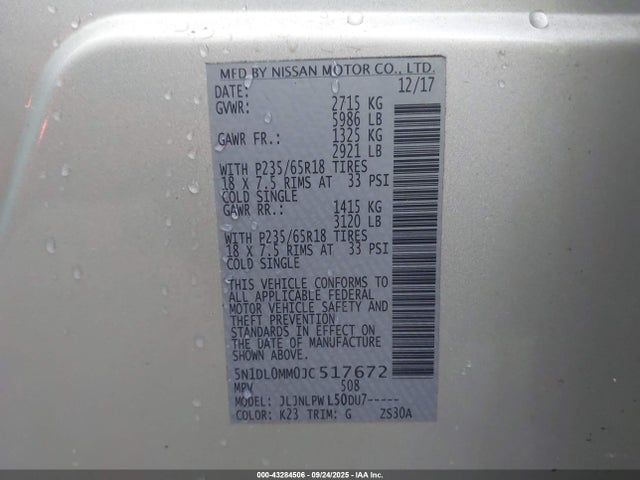 5N1DL0MM0JC517672 Infiniti QX60