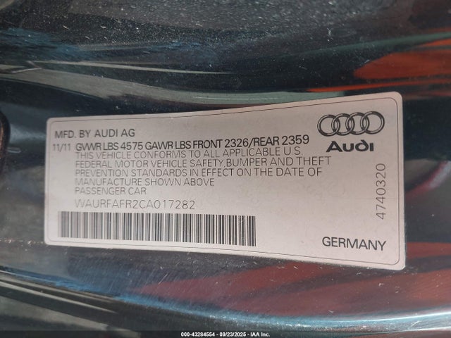 2012 AUDI A5 WAURFAFR2CA017282 Photo 8