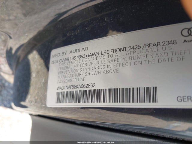 2019 AUDI A5 WAUTNAF58KA062862 Photo 8