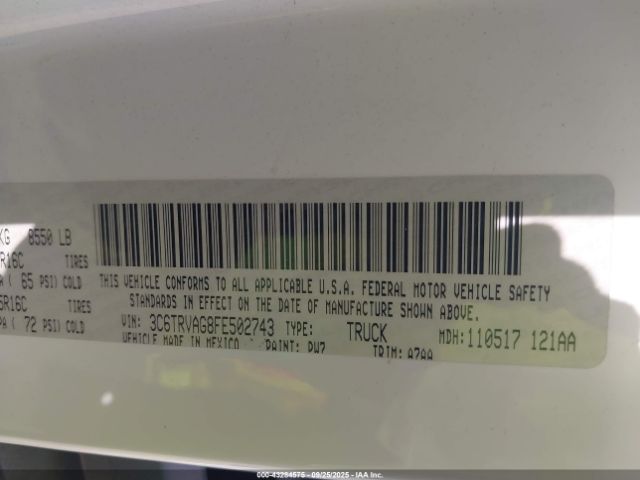 2015 RAM PROMASTER 1500 3C6TRVAG8FE502743 Photo 8