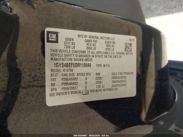 2013 CADILLAC ESCALADE 1GYS4BEF5DR118949 Photo 8