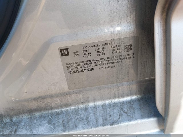 2012 CHEVROLET SONIC 1G1JC5SH4C4180228 Photo 8