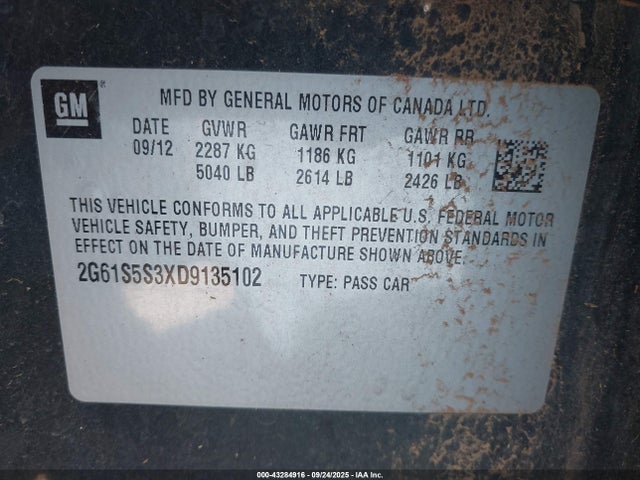 2013 CADILLAC XTS 2G61S5S3XD9135102 Photo 8