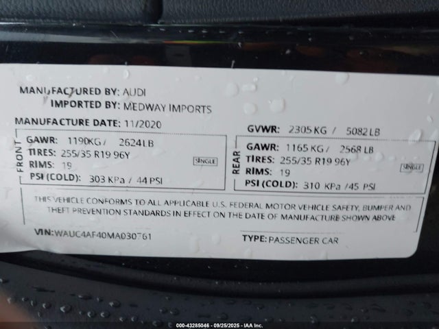 2021 AUDI S4 WAUC4AF40MA030761 Photo 8
