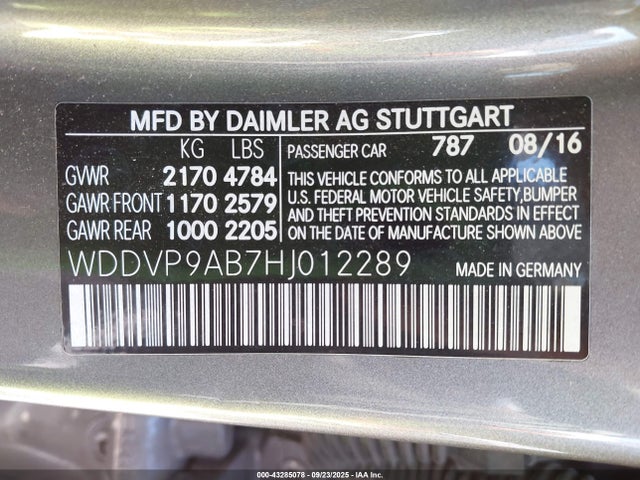 Mercedes-Benz B-Class 2017 WDDVP9AB7HJ012289 Image 9