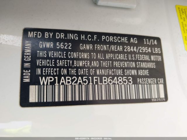 2015 PORSCHE MACAN WP1AB2A51FLB64853 Photo 8